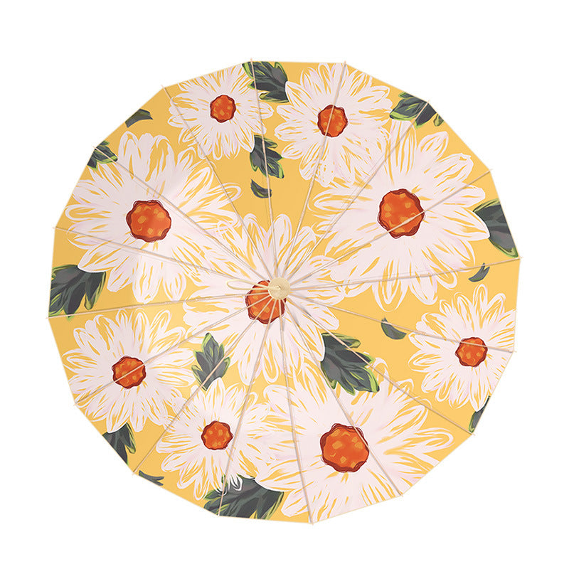 Damen eleganter Floral-Regenschirm mit manueller Öffnungsmechanik Karnz