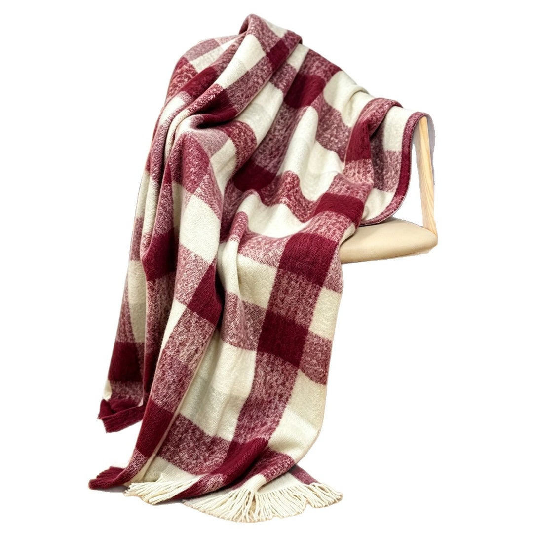 Gemütliche kariert gestrickte Decke