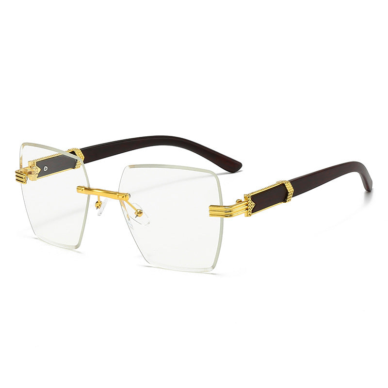 Damen extravagante quadratische Sonnenbrille mit goldenen Akzenten Karnz