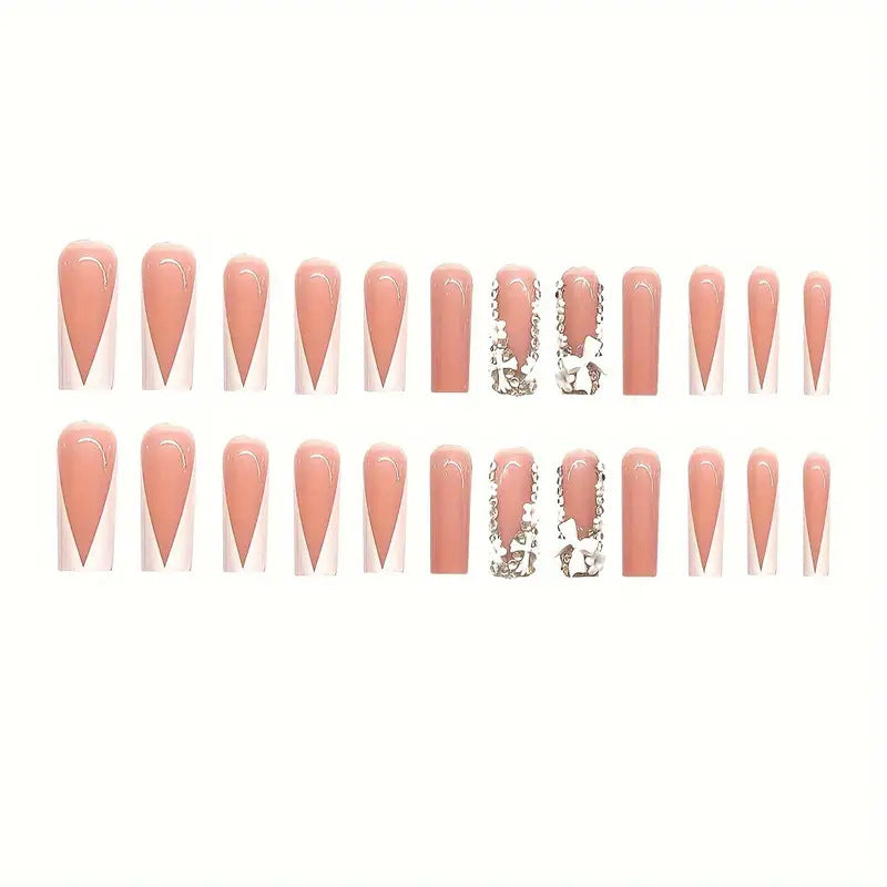 Glamouröse Lange Stiletto Druck-Nagelset Karnz
