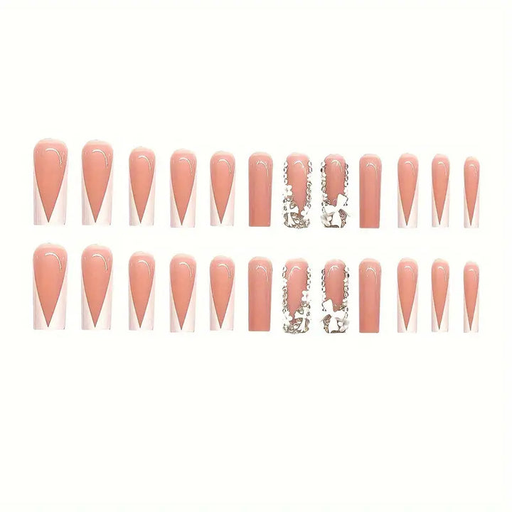 Glamouröse Lange Stiletto Druck-Nagelset Karnz