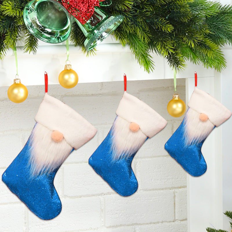 Festliches Plüsch-Weihnachtsstrumpf-Set