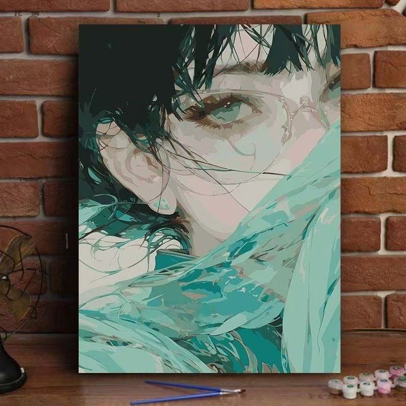 Abstrakte Kunst-Porträt-Leinwanddruck Karnz