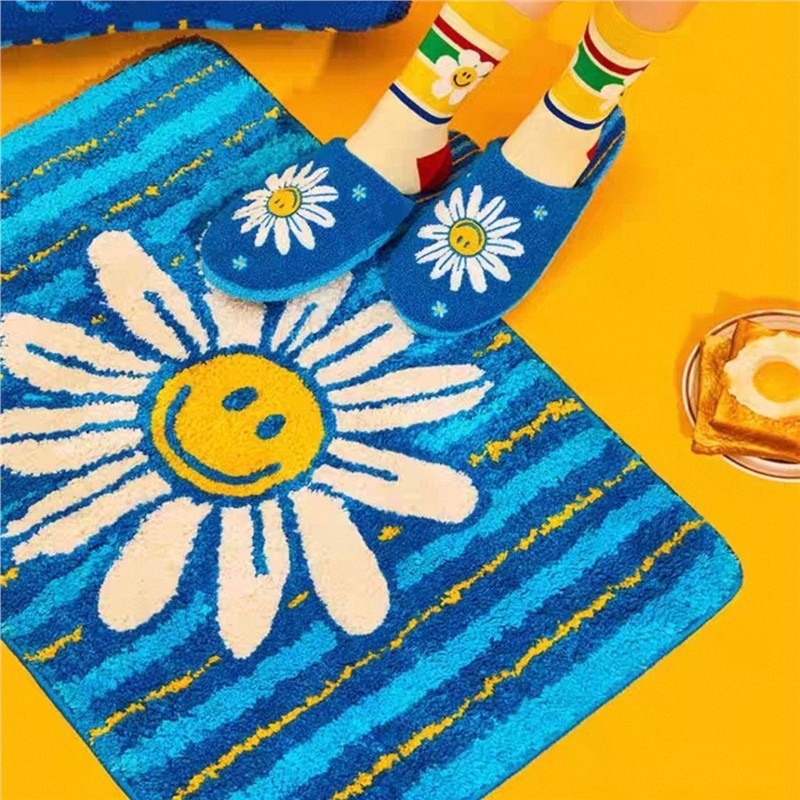 Florale schildkrötenförmige Badematte