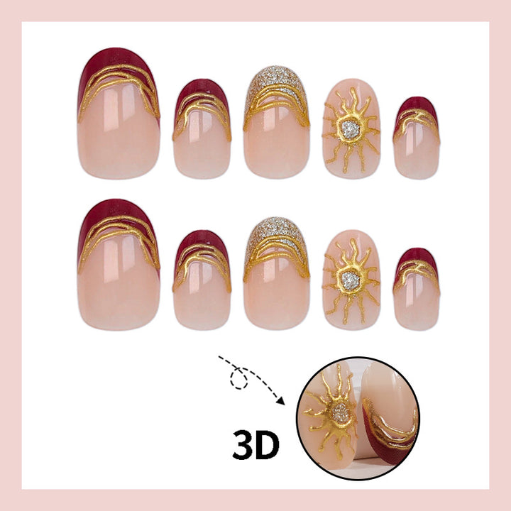 Kunstnagelset mit elegantem Glitzer- und Farbverlauf Design Karnz