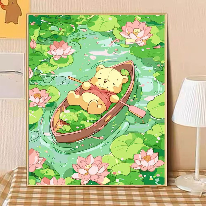 Verspielte Bärenillustration Leinwandkunst Karnz