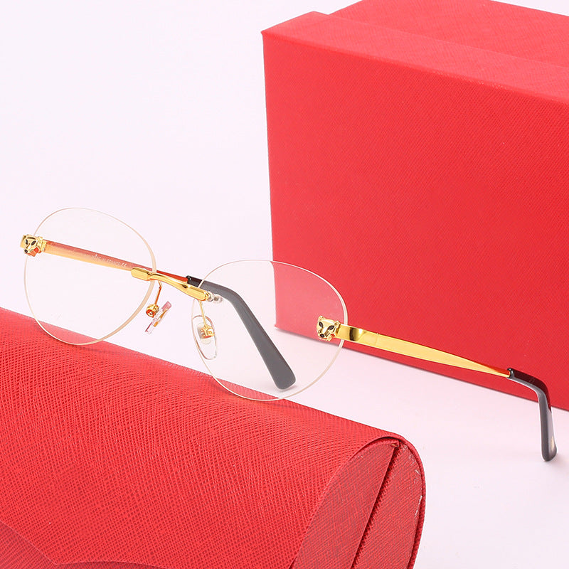 Damen ovale Sonnenbrille mit luxuriösen metallischen Akzenten Karnz