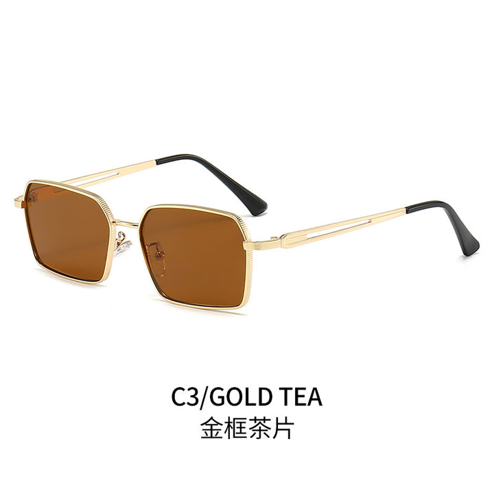 Damen quadratische Sonnenbrille mit minimalistischen Metallakzenten Karnz