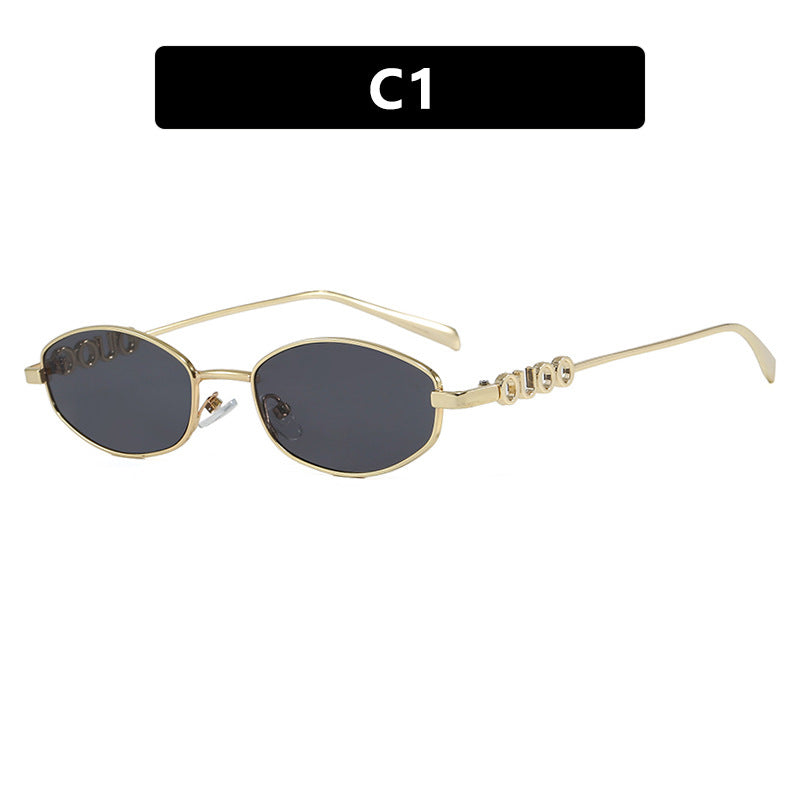 Damen modische Sonnenbrille mit elegantem Edelstahlrahmen und UV-Schutz Karnz