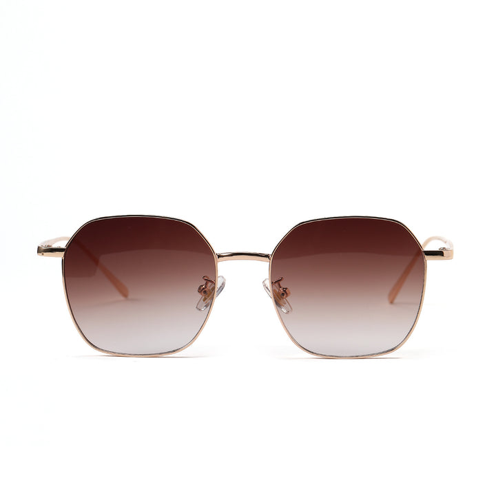 Damen geometrische Sonnenbrille mit modernem Metallrahmen Karnz