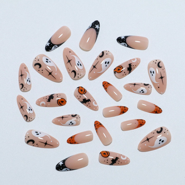 Künstlerisches Halloween-Themen Press-On Nagelset Karnz 1789805113