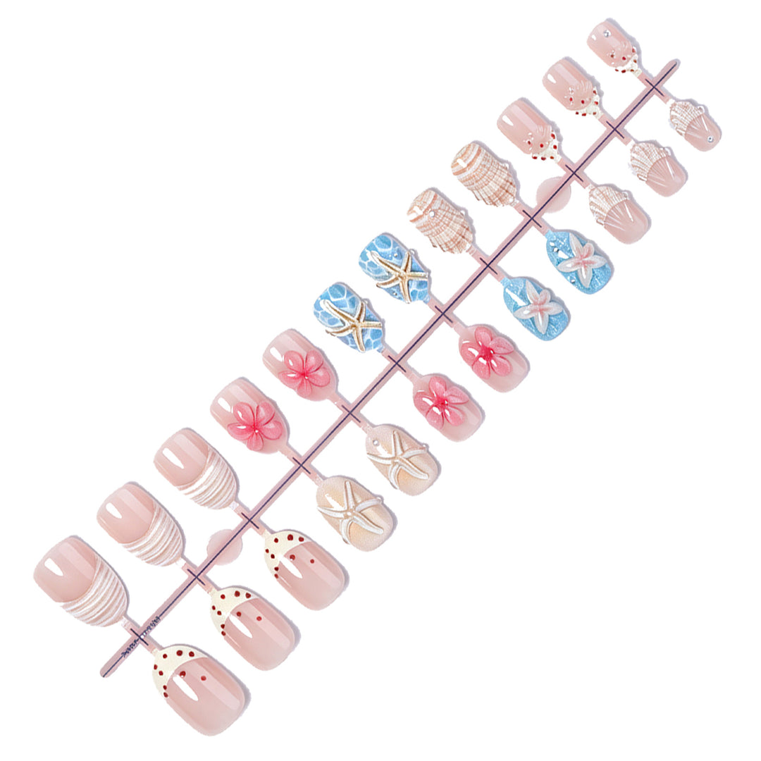 Küsten-Themen Press-On Nagelkunst Set Karnz