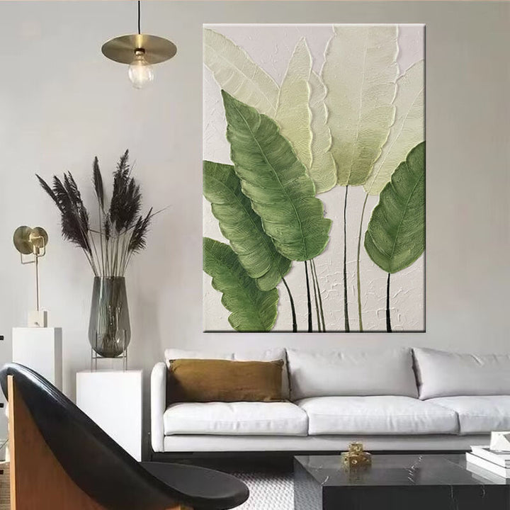 Strukturierte Blattrelief-Wandkunst