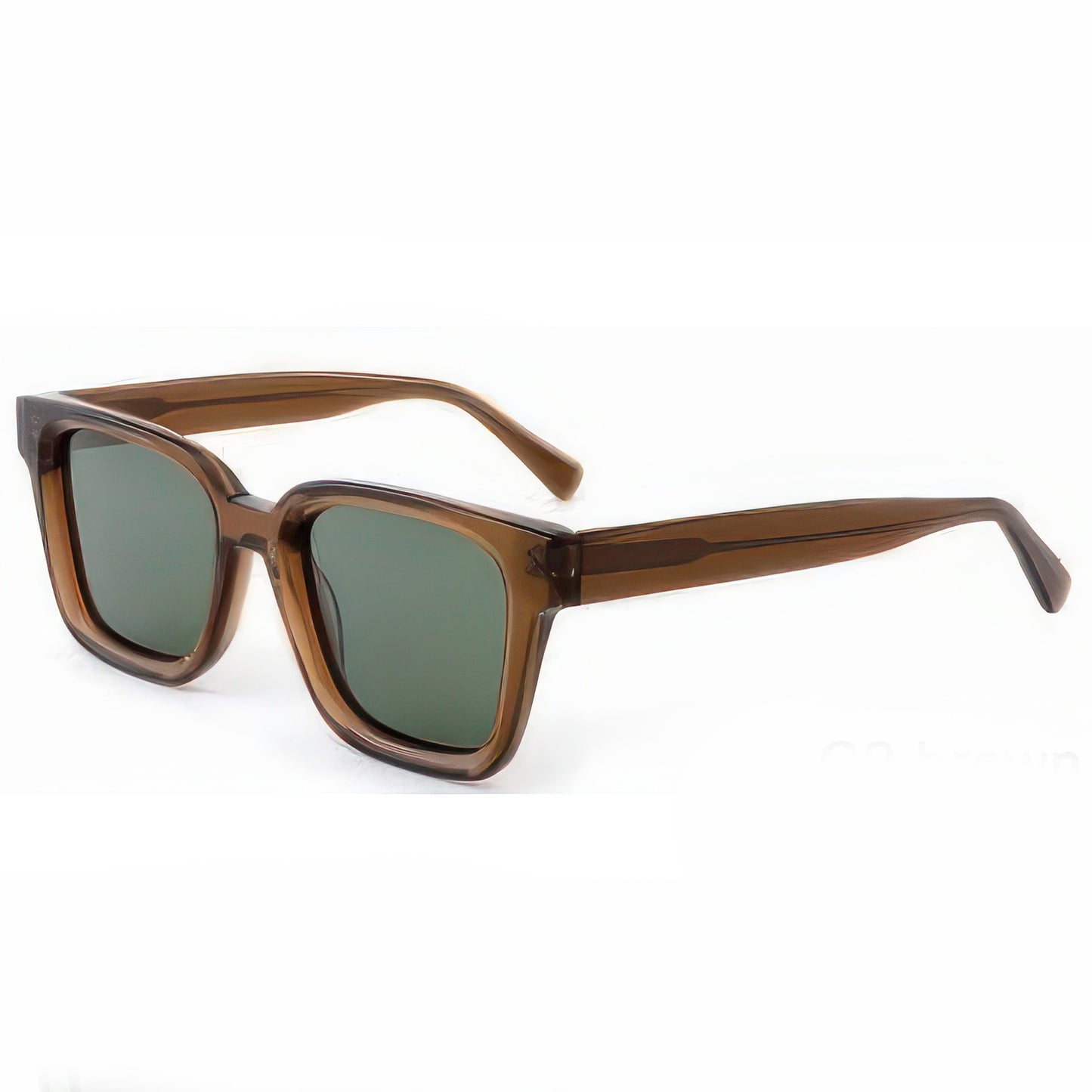 Damen modische quadratische Sonnenbrille mit transparentem Kunststoffrahmen und polarisierten Gläsern Karnz