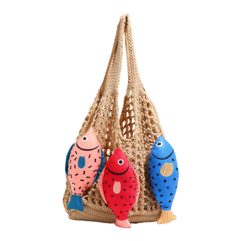 Verspielte fischthemen Häkel-Tote-Bag