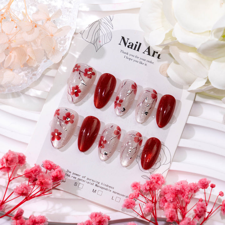 Dekoratives Floral Press-On Nagelset