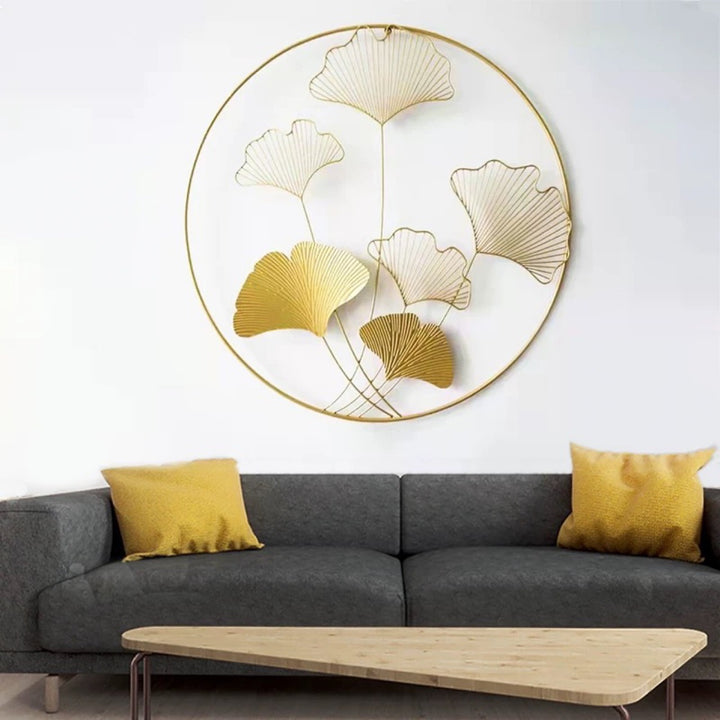 Elegante Ginkgo-Blatt Dekorative Wandkunst Skulptur Karnz