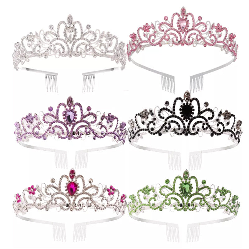 Damen Funkelnde Kristall-Tiara mit filigranem Design Karnz