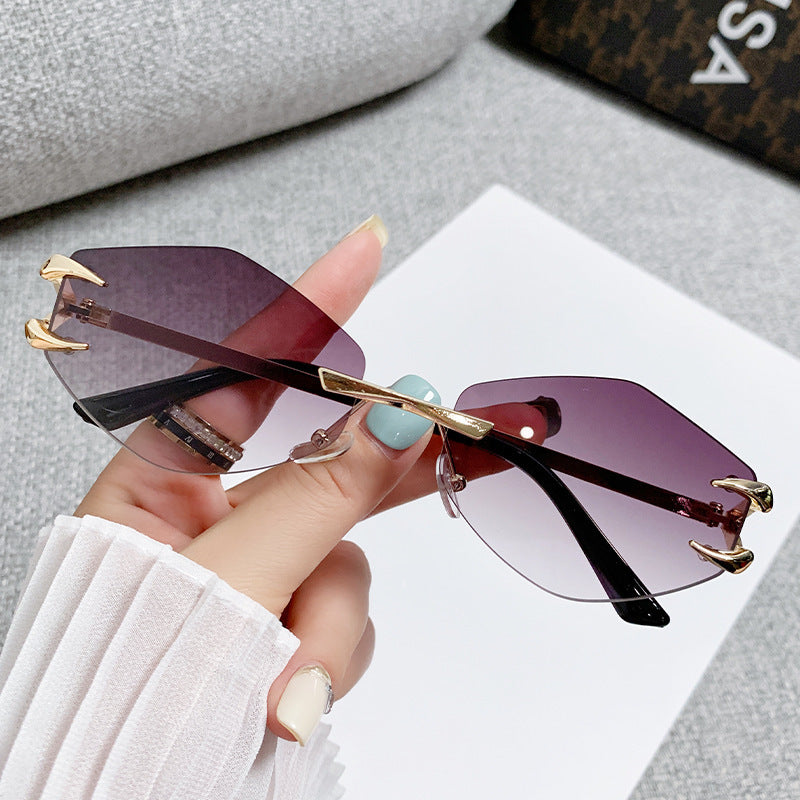 Damen geometrische Oversized-Sonnenbrille Karnz