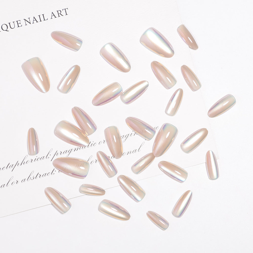 Iridescent Glossy Press-On Nail Set Karnz
