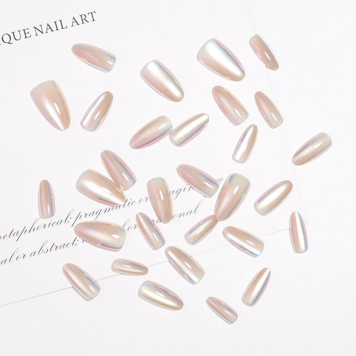 Iridescent Glossy Press-On Nail Set Karnz