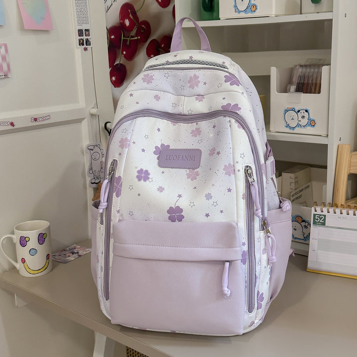 Stylische Blumenmuster Studententasche Karnz
