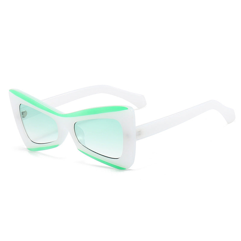 Damen Modische Cat-Eye-Sonnenbrille mit breitem Rahmen Karnz