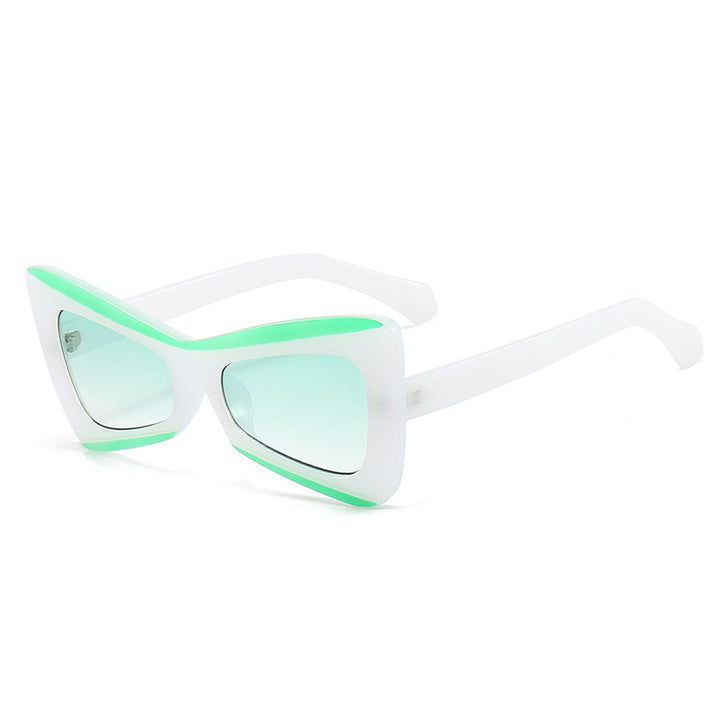 Damen Modische Cat-Eye-Sonnenbrille mit breitem Rahmen Karnz