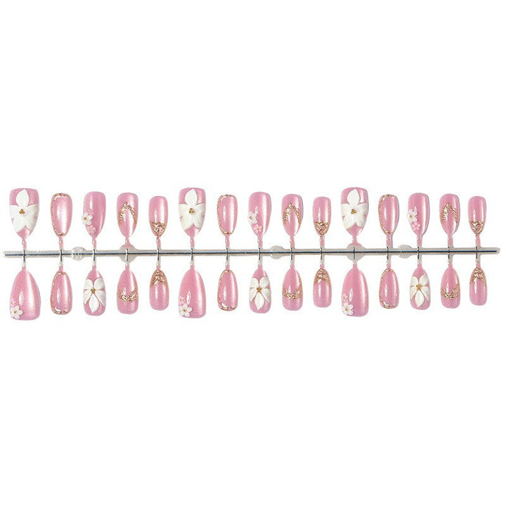 Kunstnagelset mit eleganten Blüten- und Glitzerzeichnungen Karnz