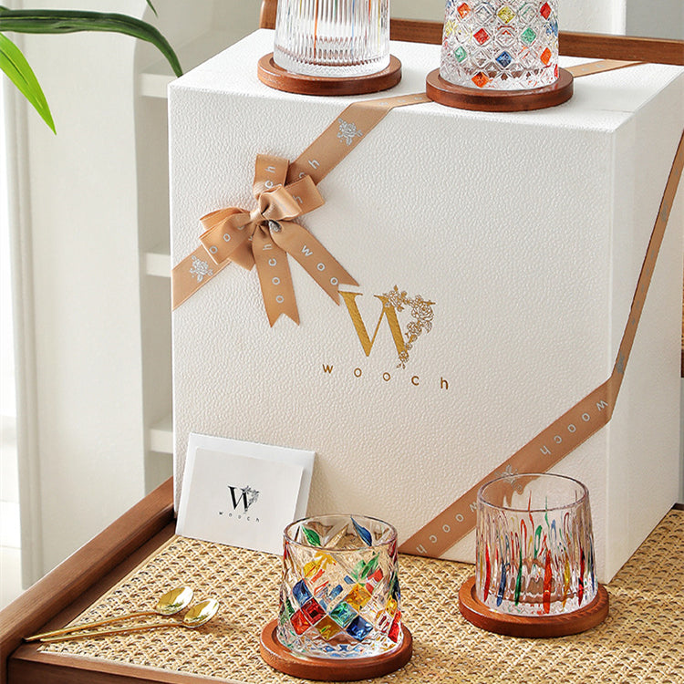 Rotierendes Multi-Color-Glas für Whiskey mit Geschenkbox | Karnz