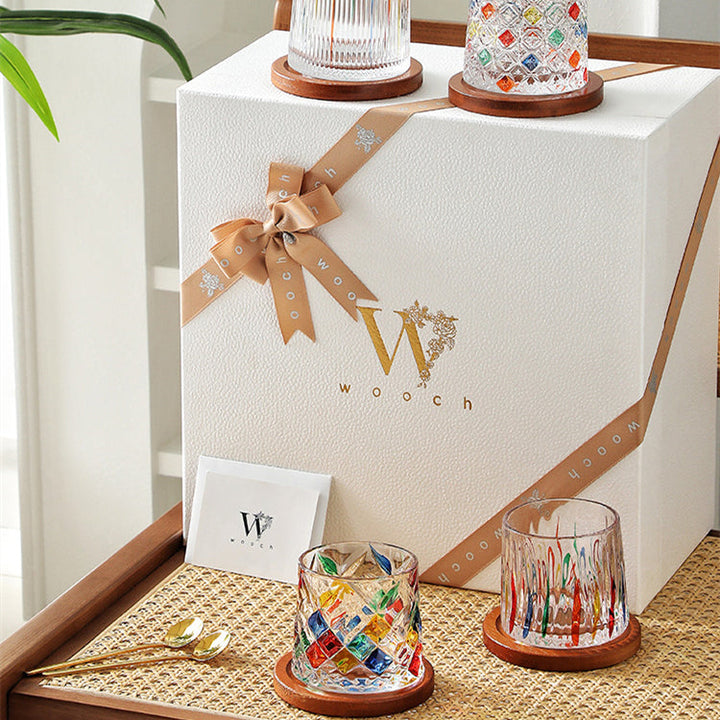 Rotierendes Multi-Color-Glas für Whiskey mit Geschenkbox | Karnz