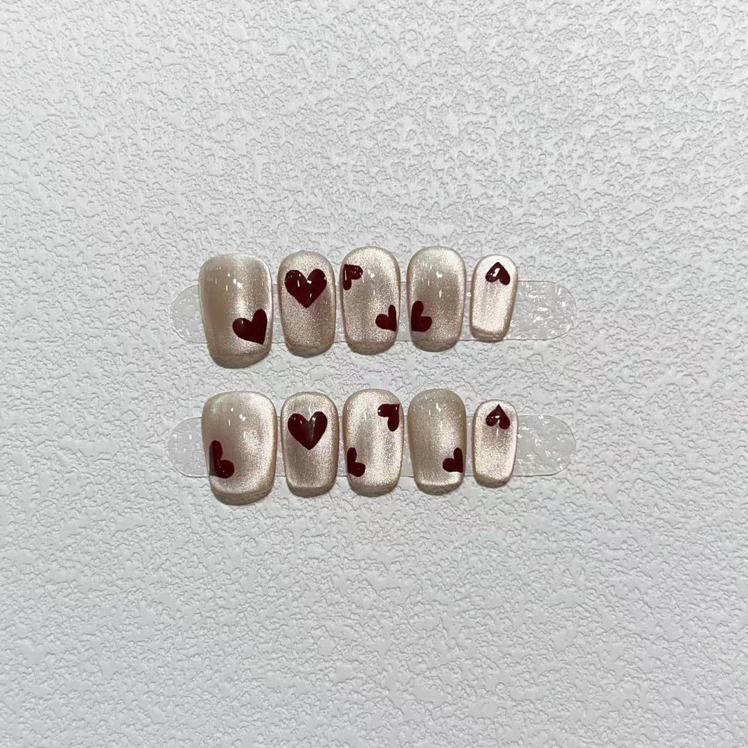 Herz-Muster Druck-Nagelkunst Set Karnz