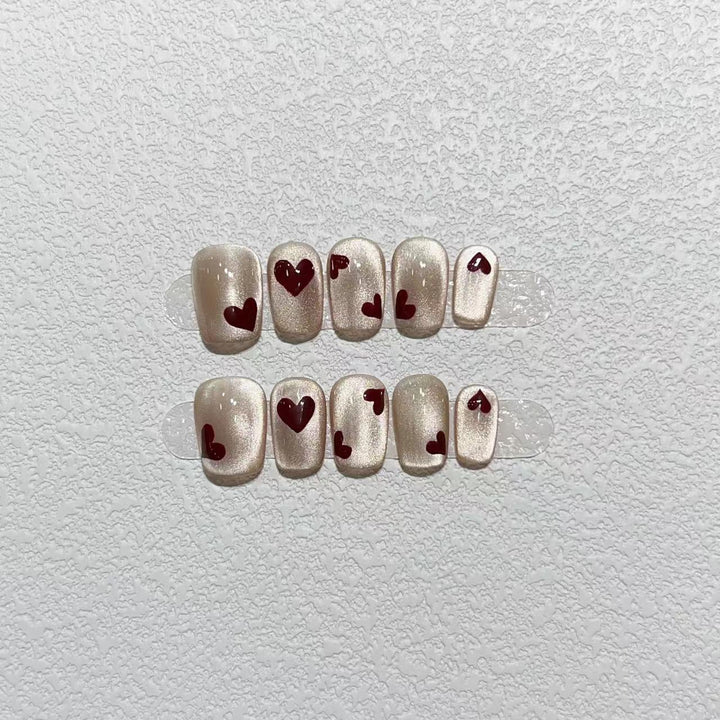 Herz-Muster Druck-Nagelkunst Set Karnz