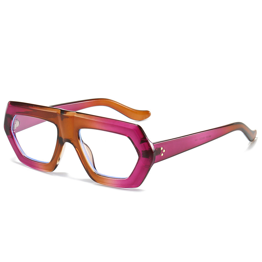 Damen modische optische Brille im extravaganten Hexagon-Design Karnz