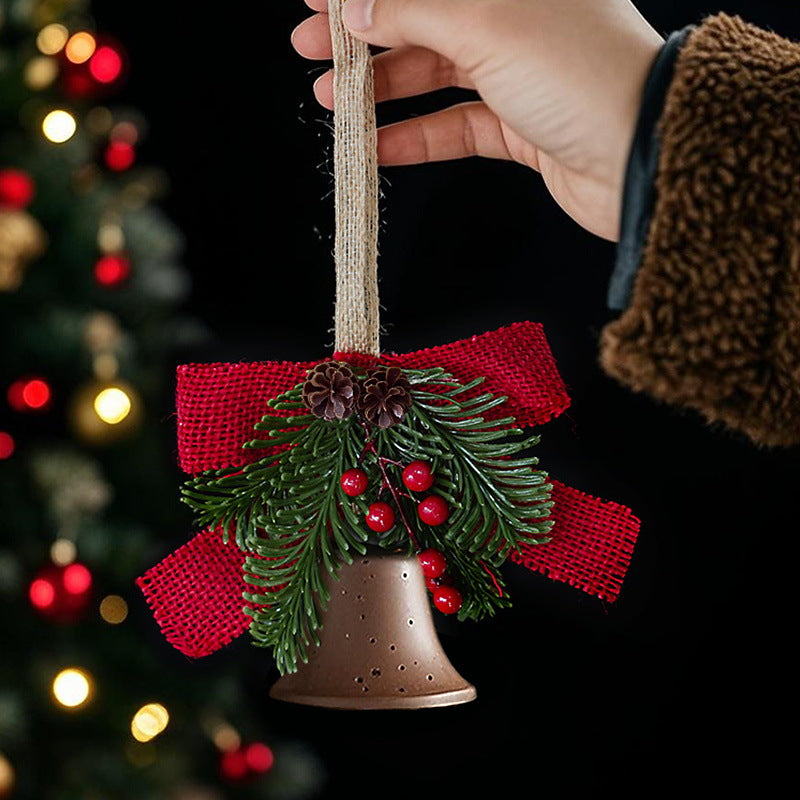 Festliche Weihnachtsglocke mit Tannenzapfen-Dekoration Karnz