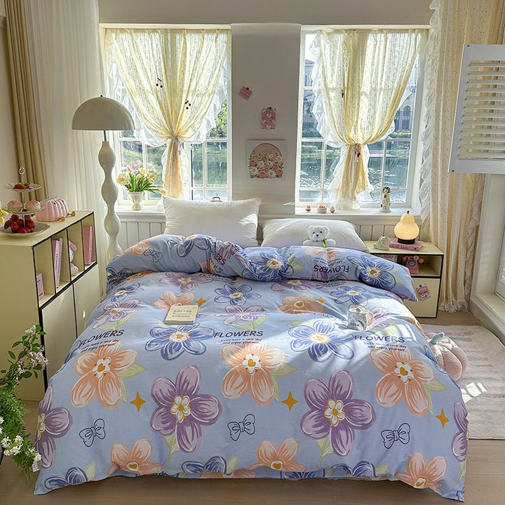 Elegantes Blumendesign Bettwäsche Set