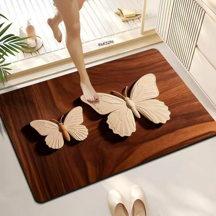3D Schmetterlingsmuster Badmatte