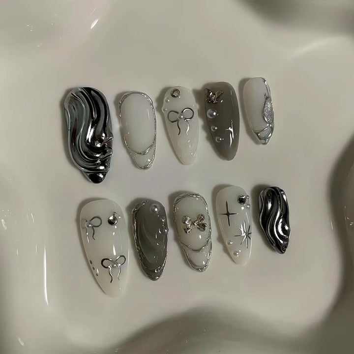 Künstlerische Marmor-Effekt Nagelspitzen Karnz