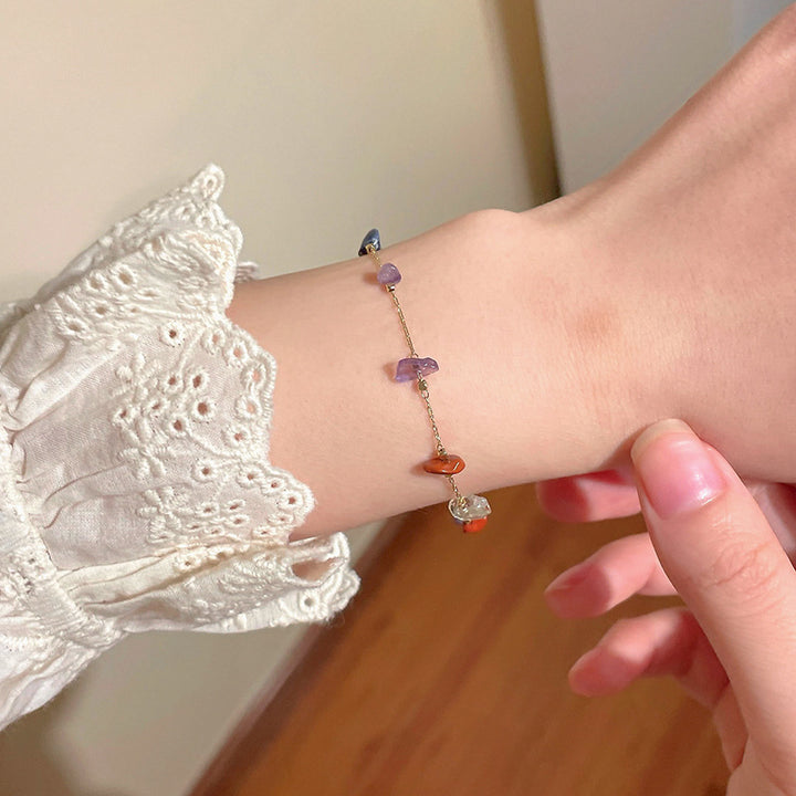 Zarte Edelstein Charm-Armband Karnz