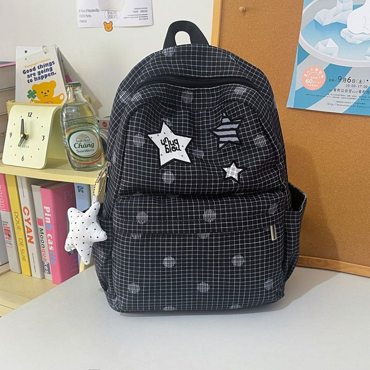 Stylischer praktischer Rucksack mit Karomuster Karnz