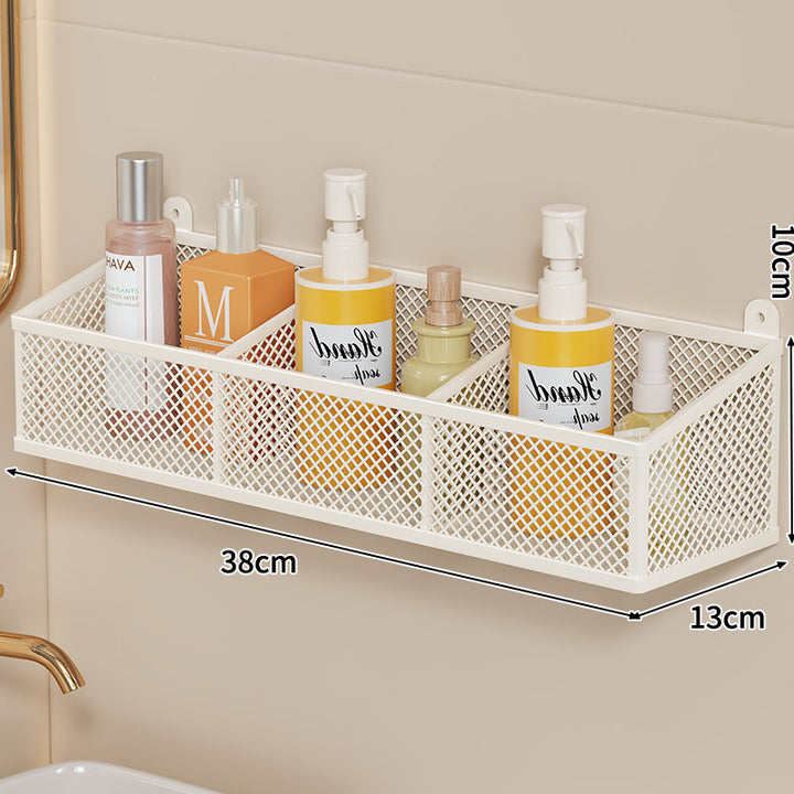 Wandmontierter Metallgitter-Badezimmer-Aufbewahrungskorb