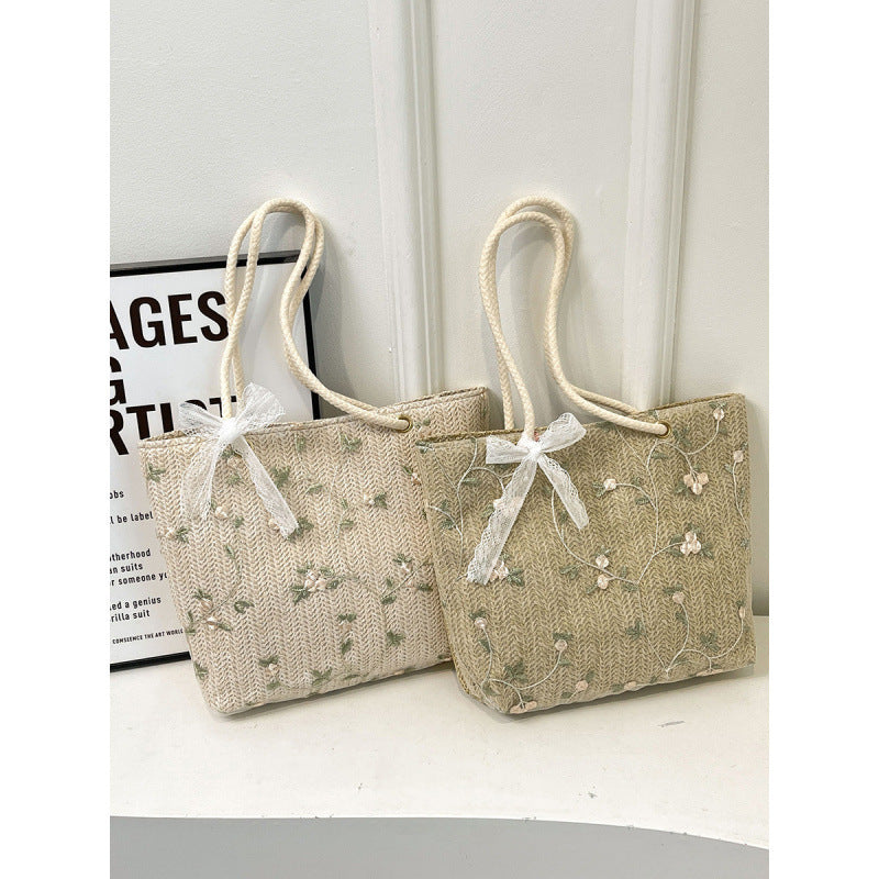 WoBestickte Strohtasche Karnz