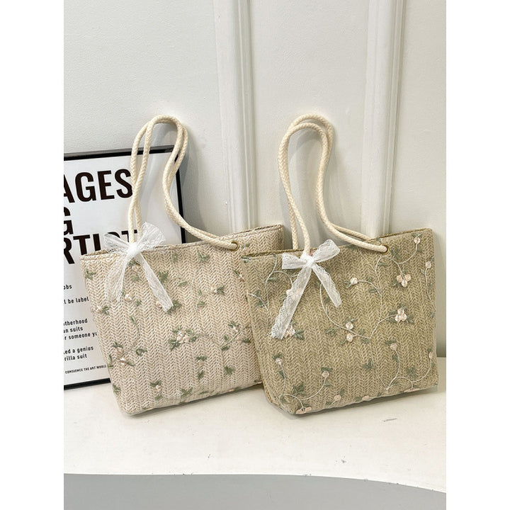 WoBestickte Strohtasche Karnz