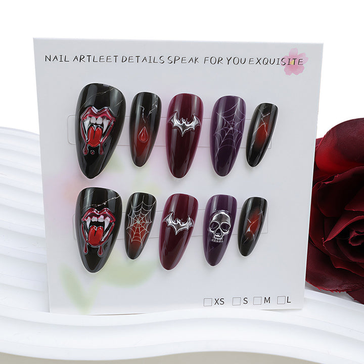 Halloween Kunstnagelset mit gruseligen Halloween-Motiven Karnz