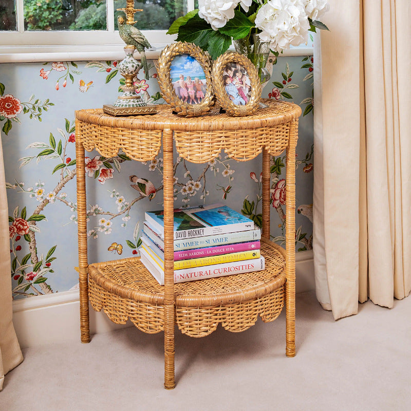 Runder Korbtisch im Vintage-Stil Karnz