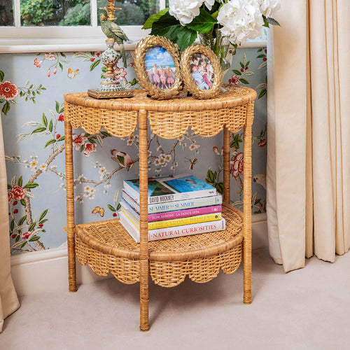 Runder Korbtisch im Vintage-Stil Karnz