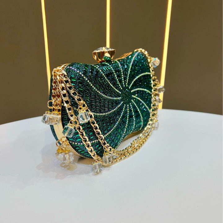 Glitzernde kristall-besetzte Abendhandtasche