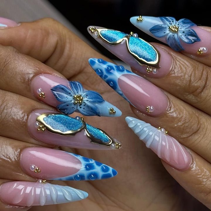 Ozean-inspirierter artikulierter Nagelset Karnz