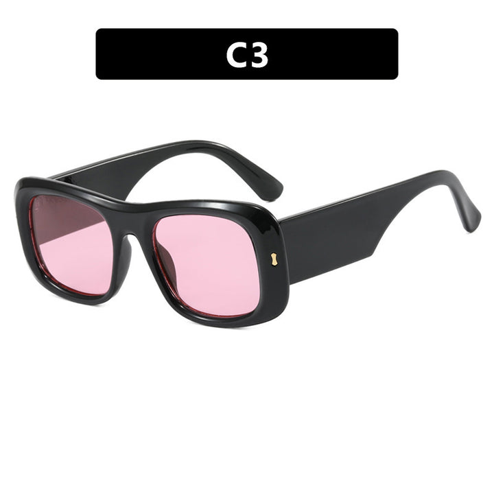 Damen oversized quadratische Sonnenbrille mit breitem Rahmen und polarisierten Gläsern Karnz
