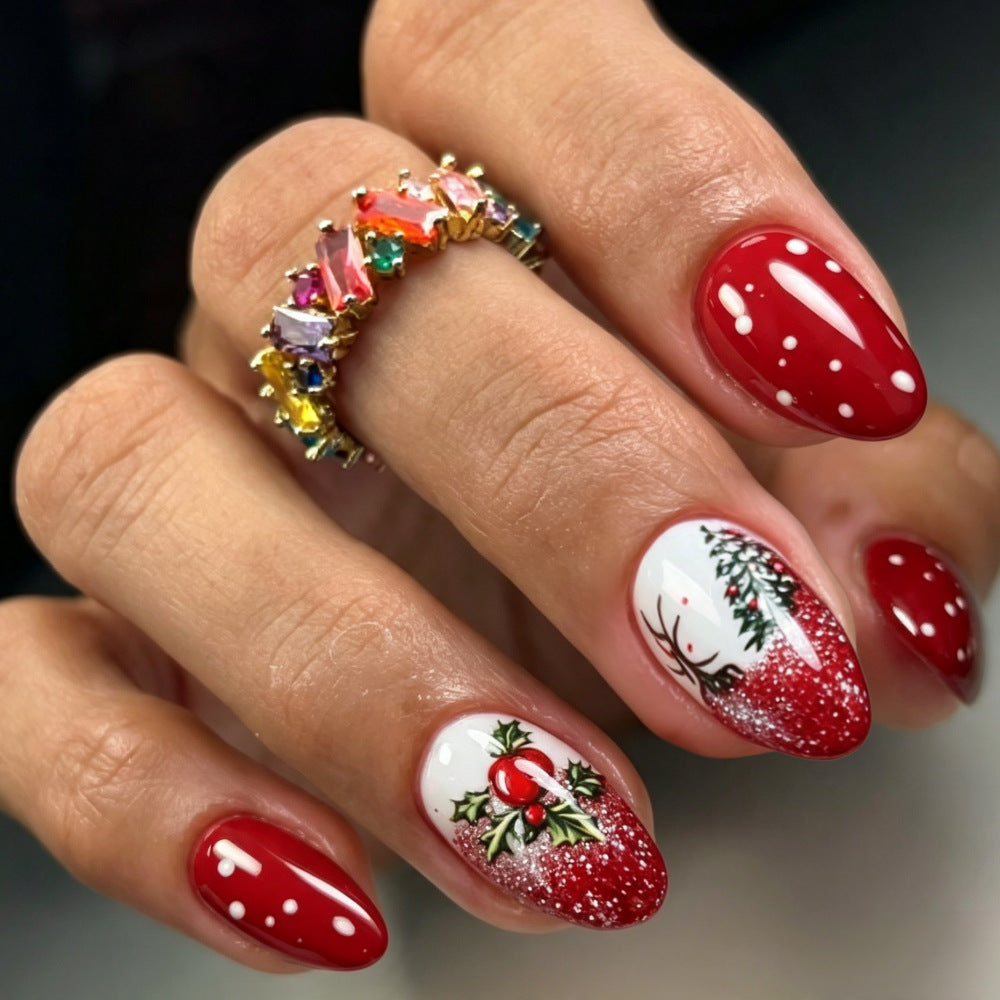 Kunstnägel mit Weihnachtsmotiv Karnz